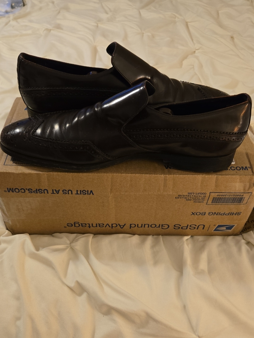 Prada Wingtip Loafers Mens 8.5 Burgundy Fair Brogue Dress Shoes Made in Italy